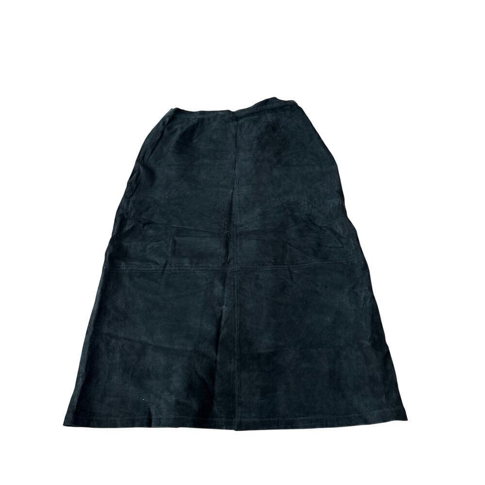 Dialogue Black Suede Long Skirt 18W Vintage